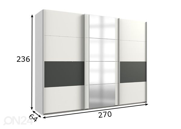 Lükandustega riidekapp Barmbek 270 cm