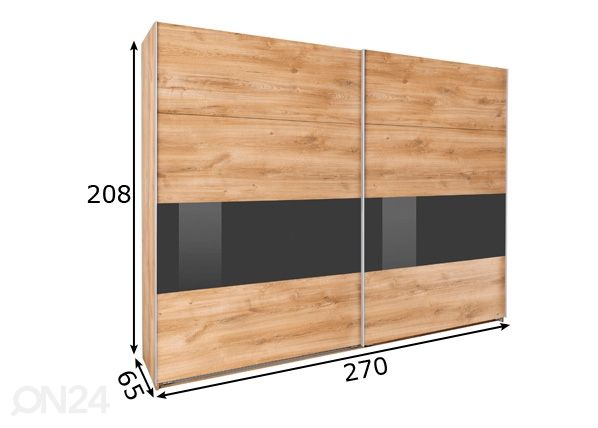 Lükandustega riidekapp Bramfeld2 270 cm mõõdud