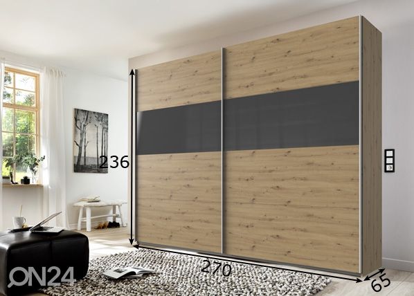 Lükandustega riidekapp Bramfeld2 270 cm mõõdud