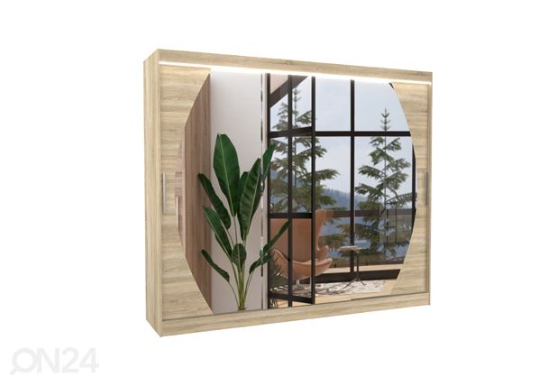 Lükandustega riidekapp Camden 250 cm + LED