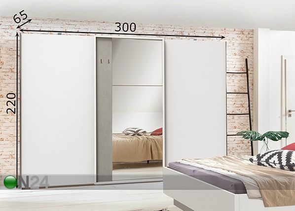 Lükandustega riidekapp Chicago 300 cm mõõdud