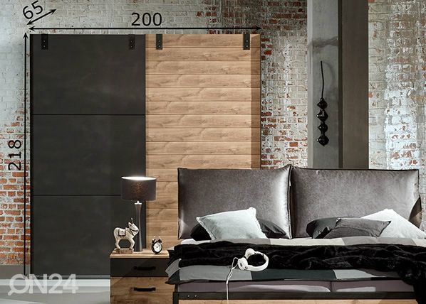 Lükandustega riidekapp Detroit 200 cm mõõdud