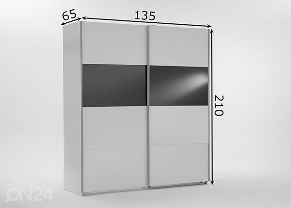 Lükandustega riidekapp Easy Plus h210x135 cm mõõdud