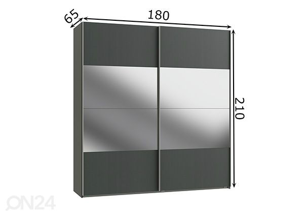 Lükandustega riidekapp Easy Plus h210x180 cm mõõdud