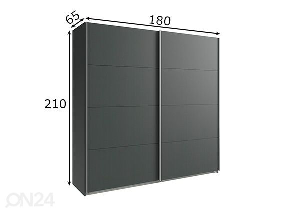 Lükandustega riidekapp Easy Plus h210x180 cm mõõdud
