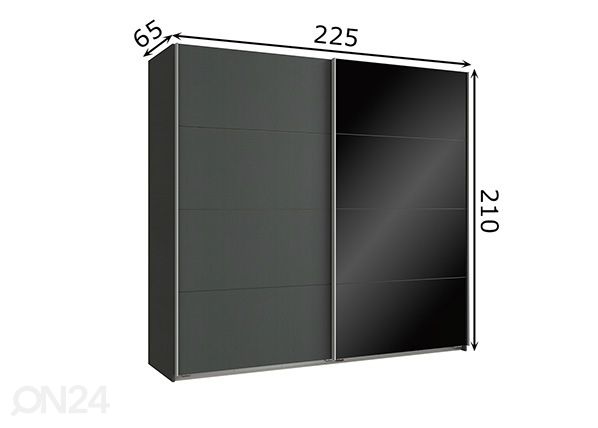 Lükandustega riidekapp Easy Plus h210x225 cm mõõdud