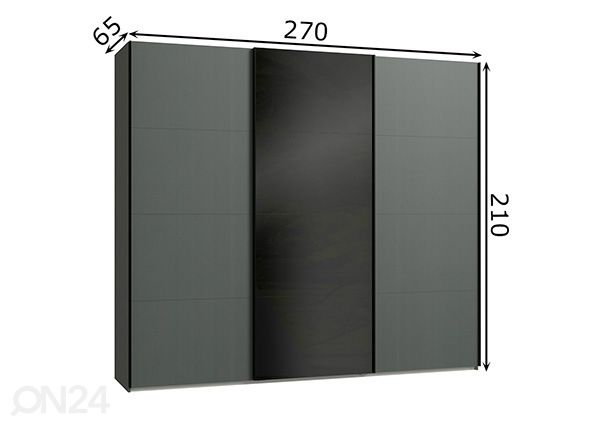 Lükandustega riidekapp Easy Plus h210x270 cm mõõdud