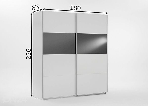Lükandustega riidekapp Easy Plus h236x180 cm mõõdud