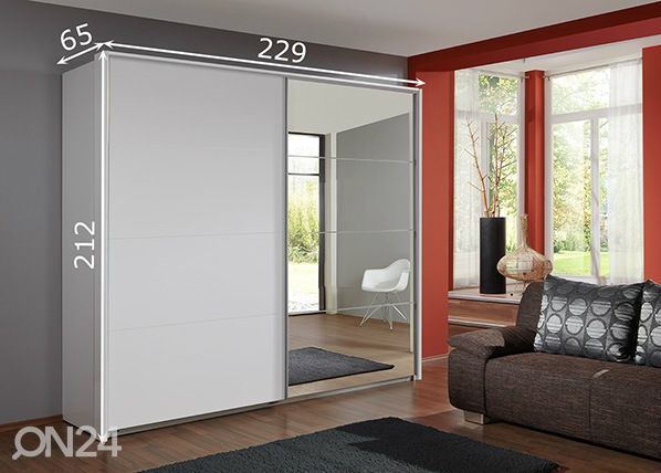 Lükandustega riidekapp Ernie (raamiga) 229 cm mõõdud