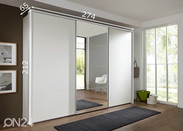 Lükandustega riidekapp Ernie (raamiga) 274 cm mõõdud