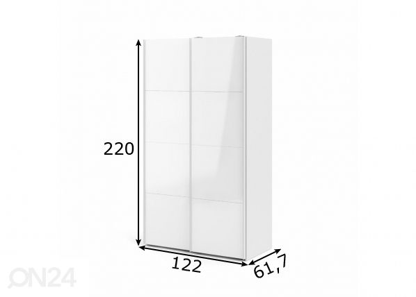 Lükandustega riidekapp Firenze 122 cm mõõdud
