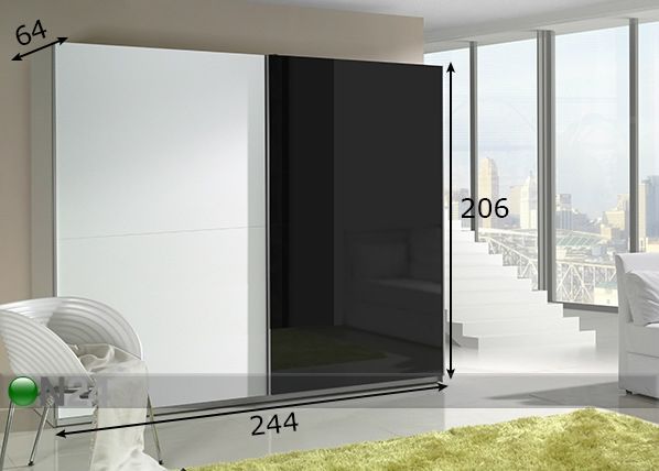 Lükandustega riidekapp Lux 244 cm mõõdud