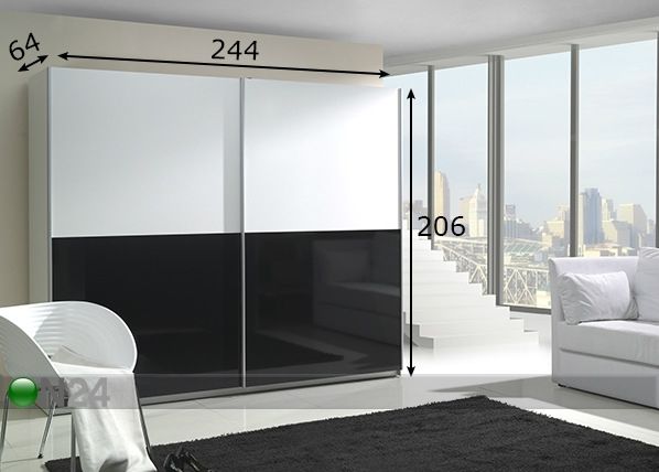 Lükandustega riidekapp Lux 244 cm mõõdud