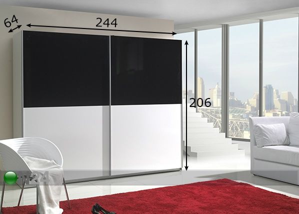 Lükandustega riidekapp Lux 244 cm mõõdud