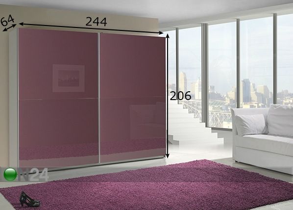 Lükandustega riidekapp Lux 244 cm mõõdud