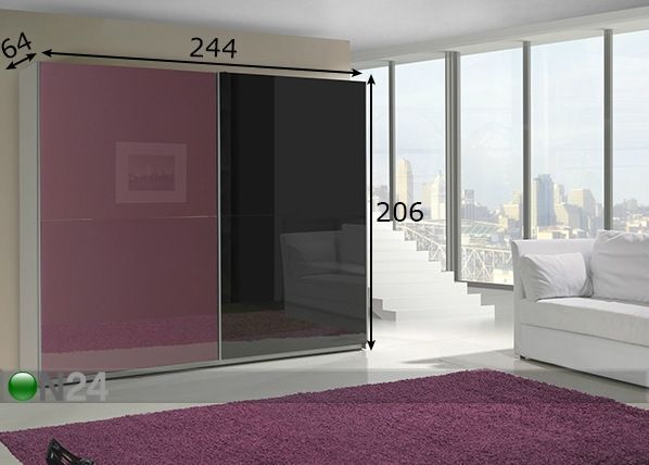 Lükandustega riidekapp Lux 244 cm mõõdud
