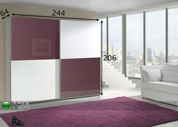 Lükandustega riidekapp Lux 244 cm mõõdud