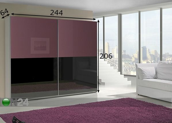Lükandustega riidekapp Lux 244 cm mõõdud
