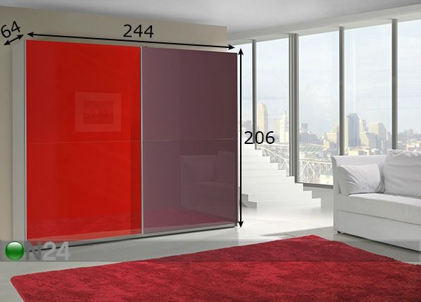Lükandustega riidekapp Lux 244 cm mõõdud