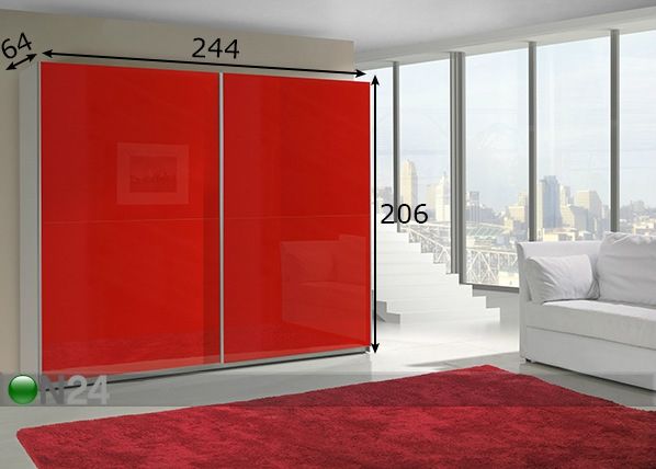 Lükandustega riidekapp Lux 244 cm mõõdud