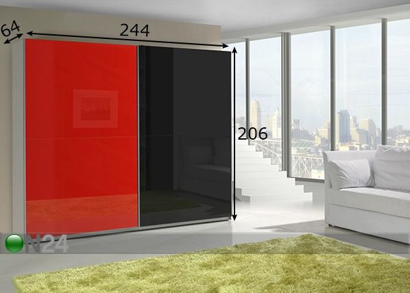 Lükandustega riidekapp Lux 244 cm mõõdud