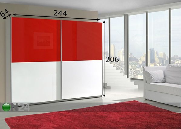Lükandustega riidekapp Lux 244 cm mõõdud