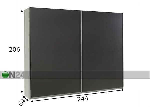 Lükandustega riidekapp Lux 244 cm mõõdud