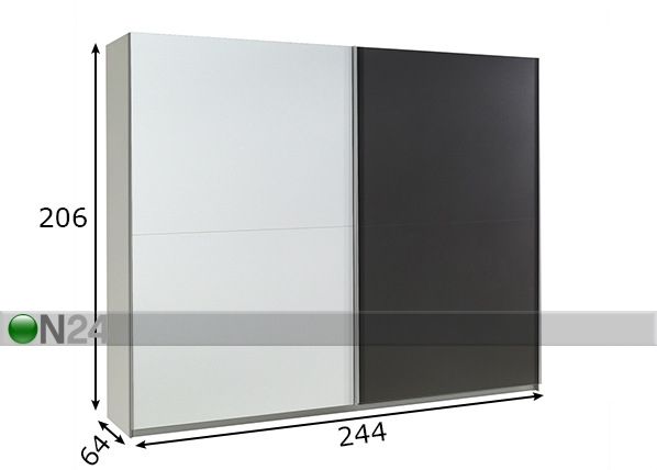 Lükandustega riidekapp Lux 244 cm mõõdud