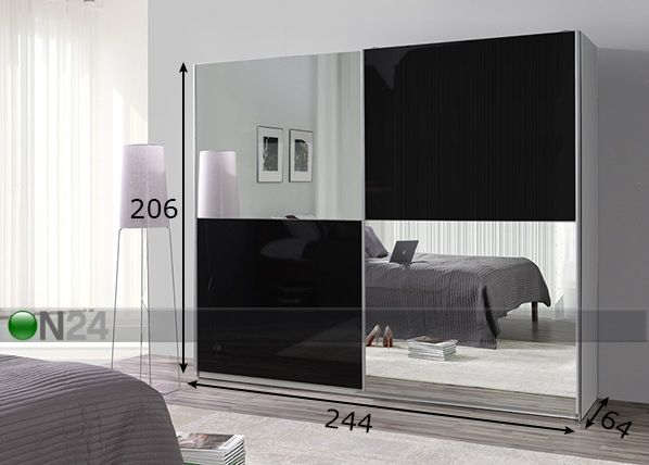 Lükandustega riidekapp Lux 244 cm mõõdud