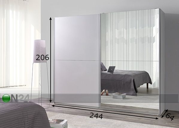 Lükandustega riidekapp Lux 244 cm mõõdud