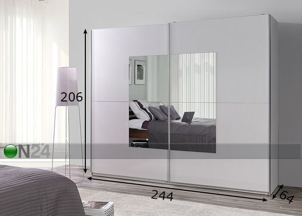 Lükandustega riidekapp Lux 244 cm mõõdud