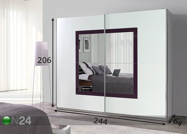 Lükandustega riidekapp Lux 244 cm mõõdud