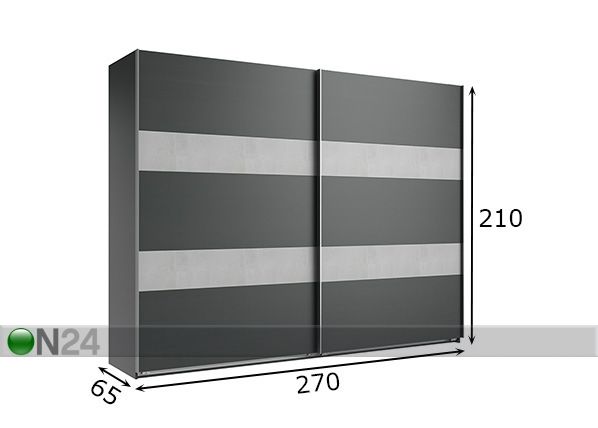 Lükandustega riidekapp Metz 270 cm mõõdud