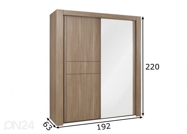 Lükandustega riidekapp Moka 192 cm mõõdud