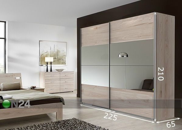 Lükandustega riidekapp Neapel 225 cm mõõdud