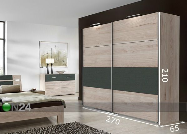 Lükandustega riidekapp Neapel 270 cm mõõdud