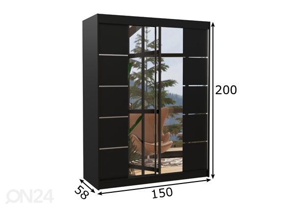 Lükandustega riidekapp Pella 150 cm