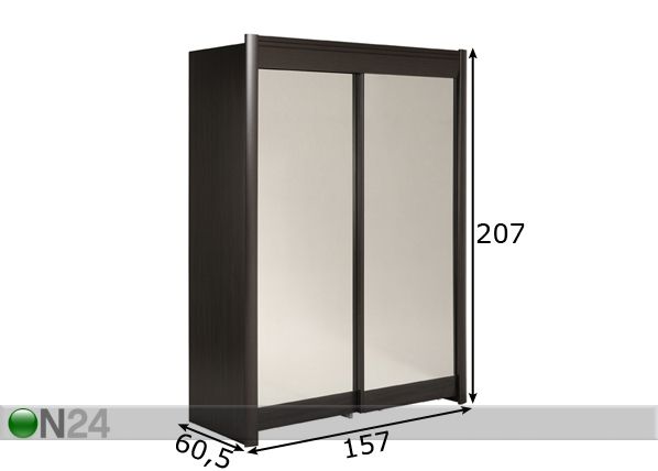 Lükandustega riidekapp Phenix 157 cm mõõdud