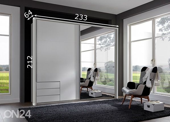 Lükandustega riidekapp Seattle (raamiga) 233 cm mõõdud