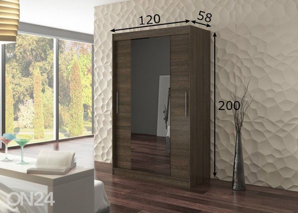 Lükandustega riidekapp Susana 120 cm mõõdud