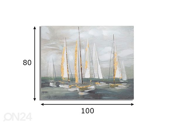 Maal Gold Boat 100x80 cm mõõdud