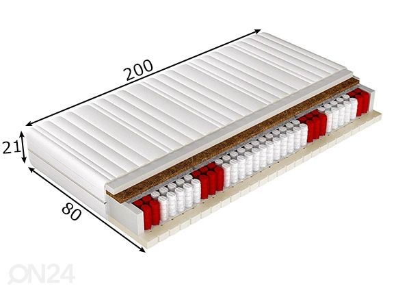 Madrats 80x200 cm mõõdud