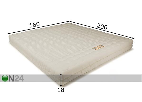 Madrats Madrazzi memory foam-ist 160x200x18 cm mõõdud
