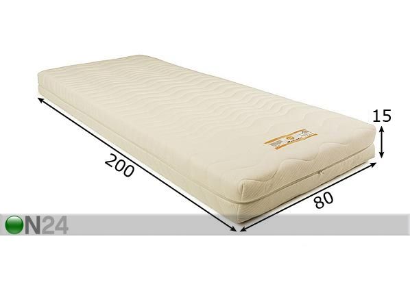 Madrats Madrazzi memory foam-ist 80x200x15 cm mõõdud