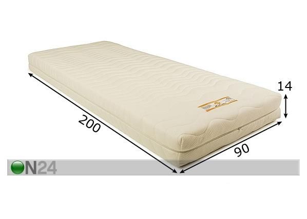 Madrats Madrazzi memory foam-ist 90x200x14 cm mõõdud