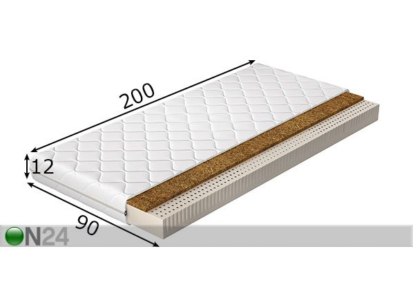 Madrats Marionell Lateks Kookos 90x200 cm mõõdud