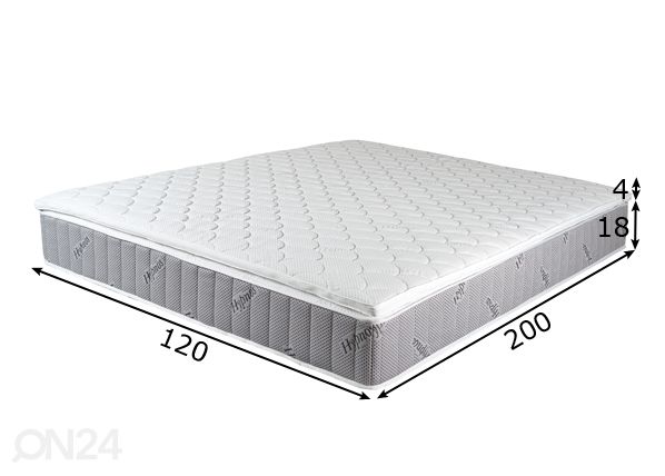 Madratsikomplekt Hypnos Luna 120x200 cm (Pocket+lateks) mõõdud