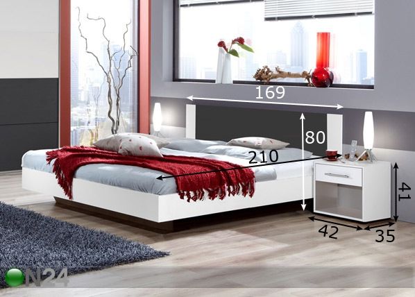 Magamistoakomplekt Laila 160x200 cm mõõdud