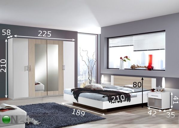 Magamistoakomplekt Laila 180x200 cm mõõdud