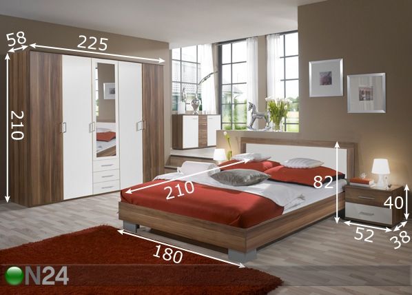 Magamistoakomplekt Mia 180x200 cm mõõdud